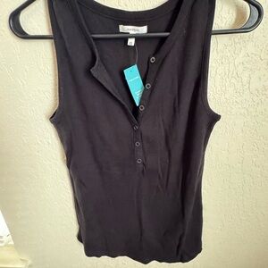 Maurices Black Henley Tank Top